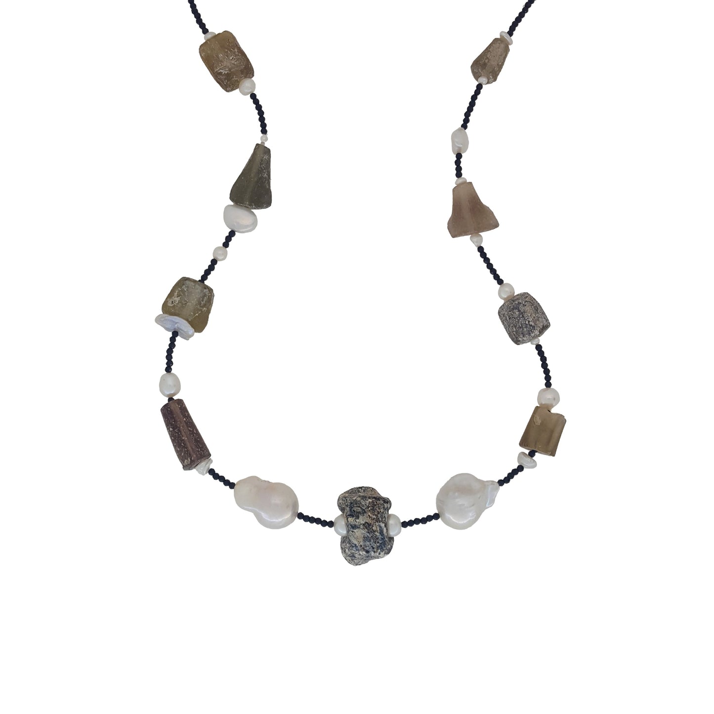 Ancient Glass Spinel Pearl Necklace | Ancient Roman Glass Necklace | Australian Designer Pearl Jewellery