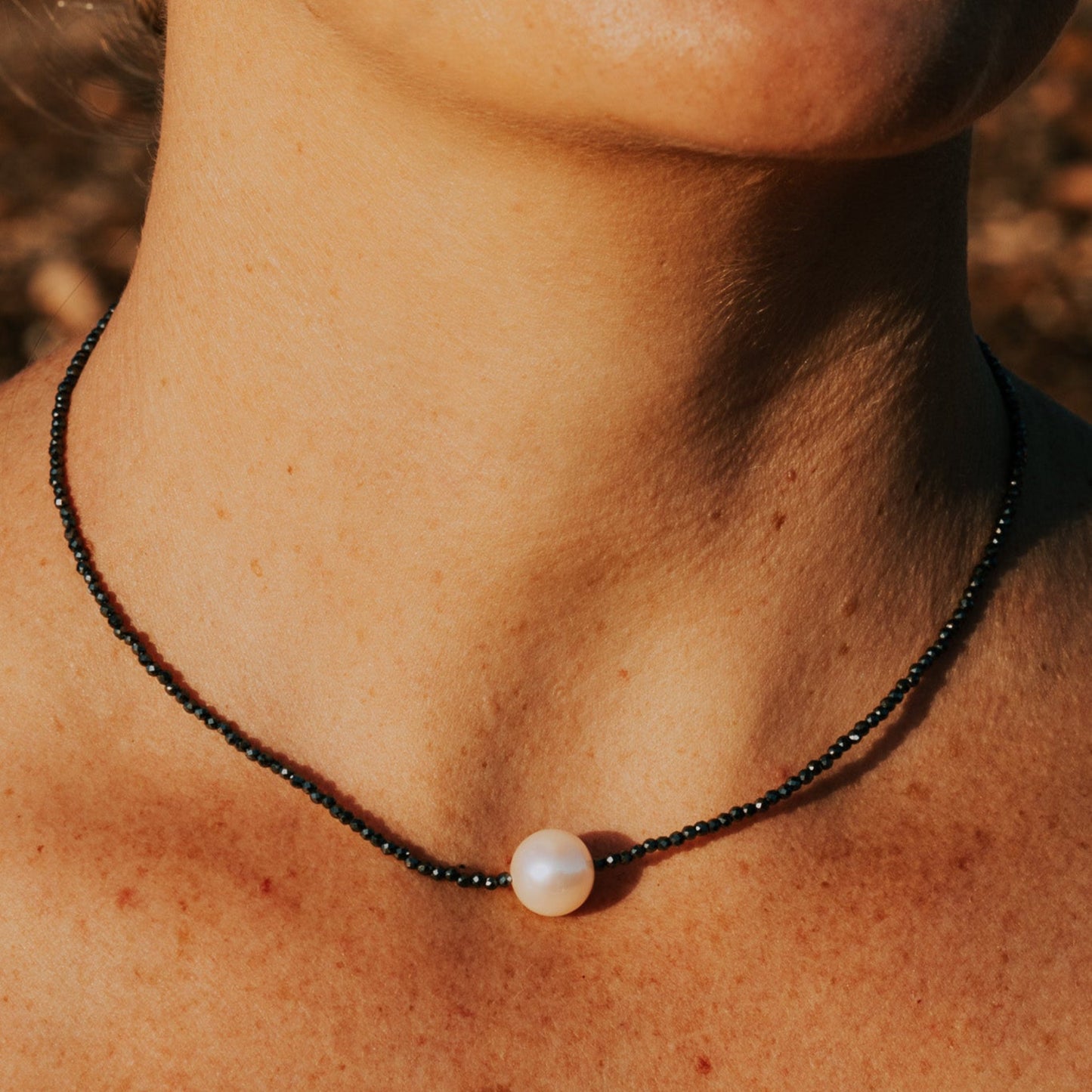 Black Spinel and Pearl Necklace “Brigitte” | The Courthouse Collection | Australian Designer Pearl Jewellery