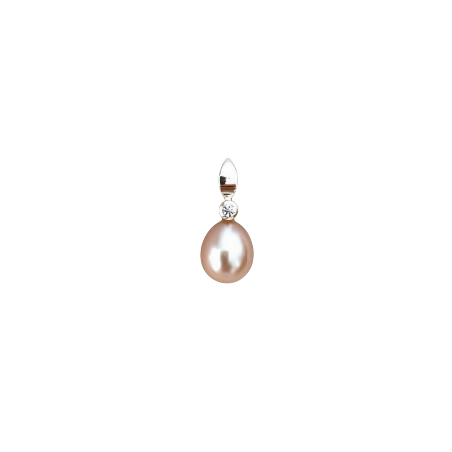 Cubic Zirconia Pendant Pearl "Sparkling Leaf" | Australian Designer Pearl Jewellery