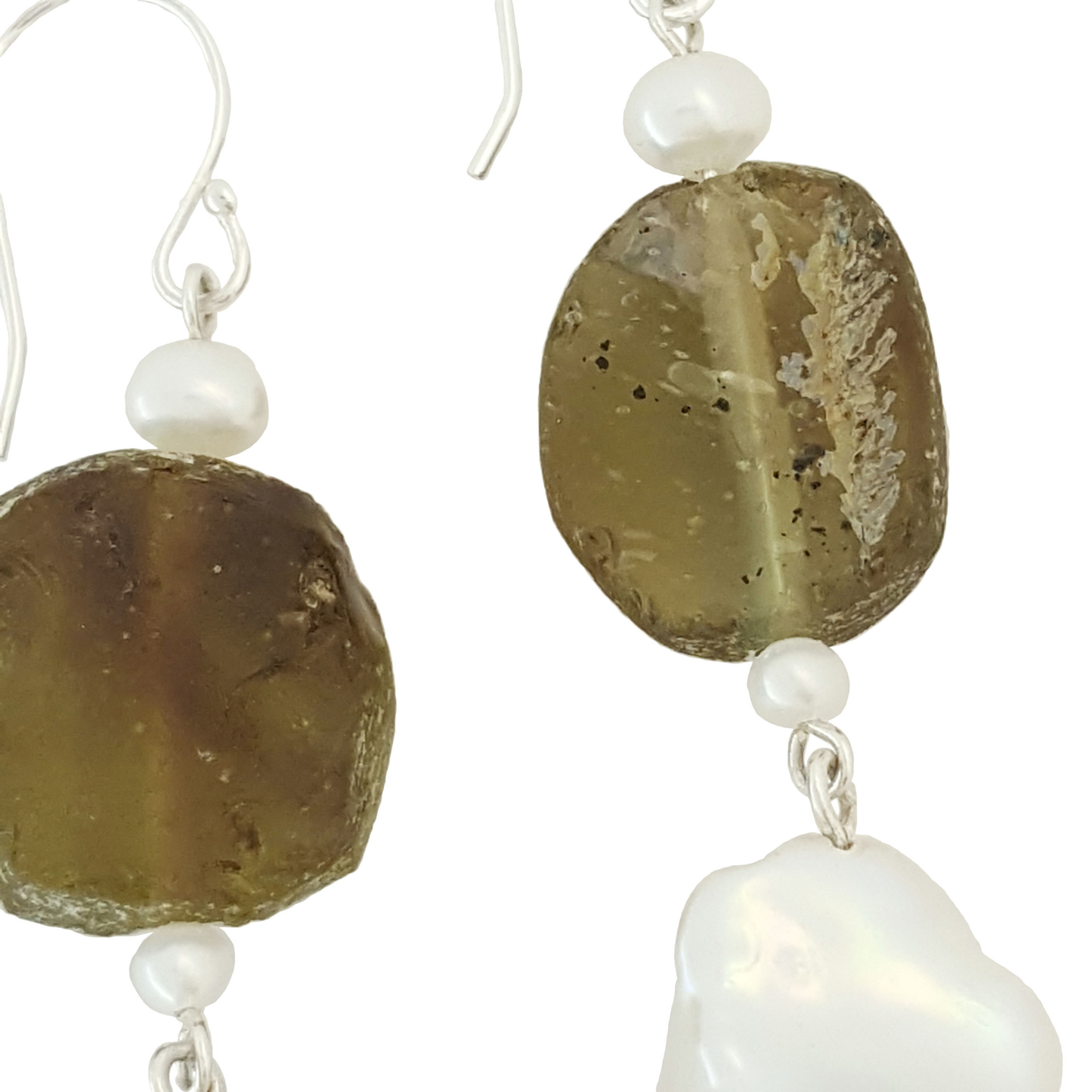 Empress Juno Earrings | Ancient Roman Glass Earrings | Australian Designer Pearl Jewellery