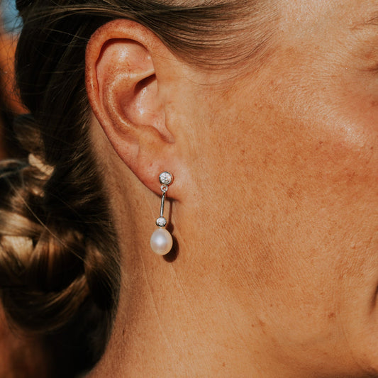 Freshwater Pearl Earrings "After 8" | The Courthouse Collection | Australian Designer Pearl Jewellery