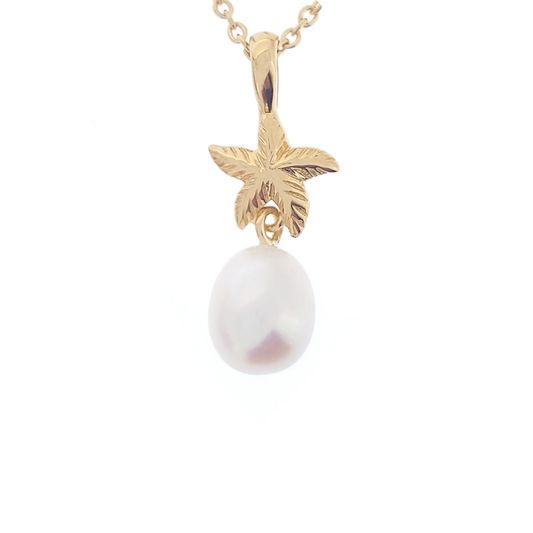 Pearl Pendant 'Starfish Gold' White | The Courthouse Collection | Australian Designer Pearl Jewellery