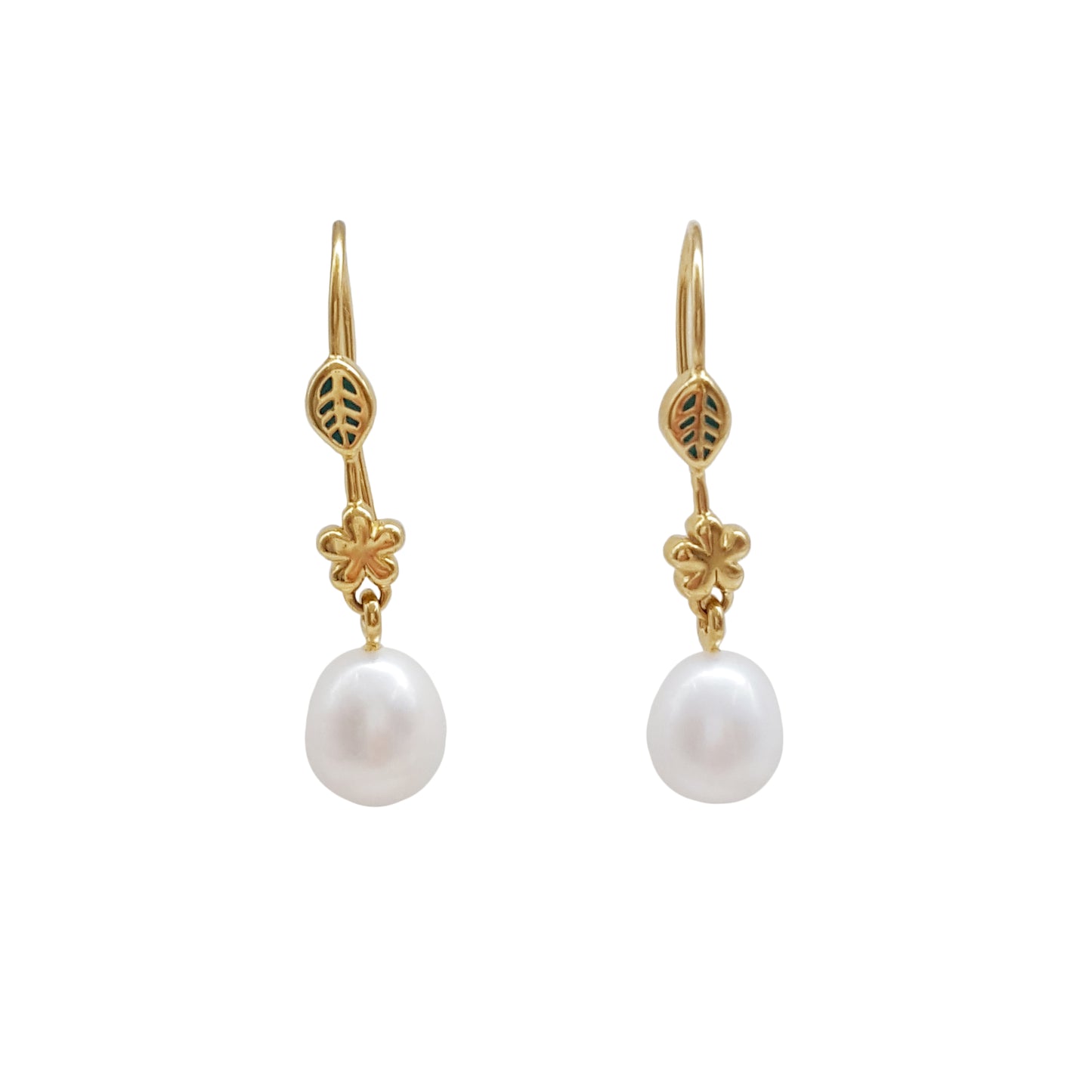 Gold Plated Pearl Earrings "Spring"