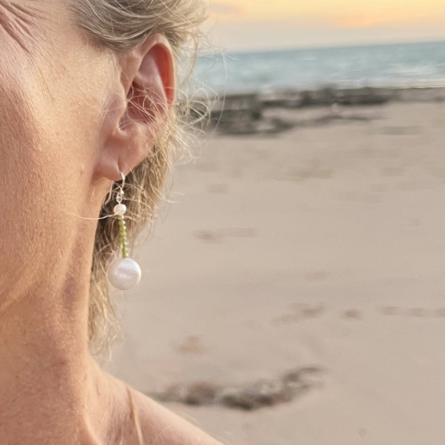 Green Garnet Madagascar Earrings | Gemstones Earrings | The Courthouse Collection | Australian Designer Pearl Jewellery