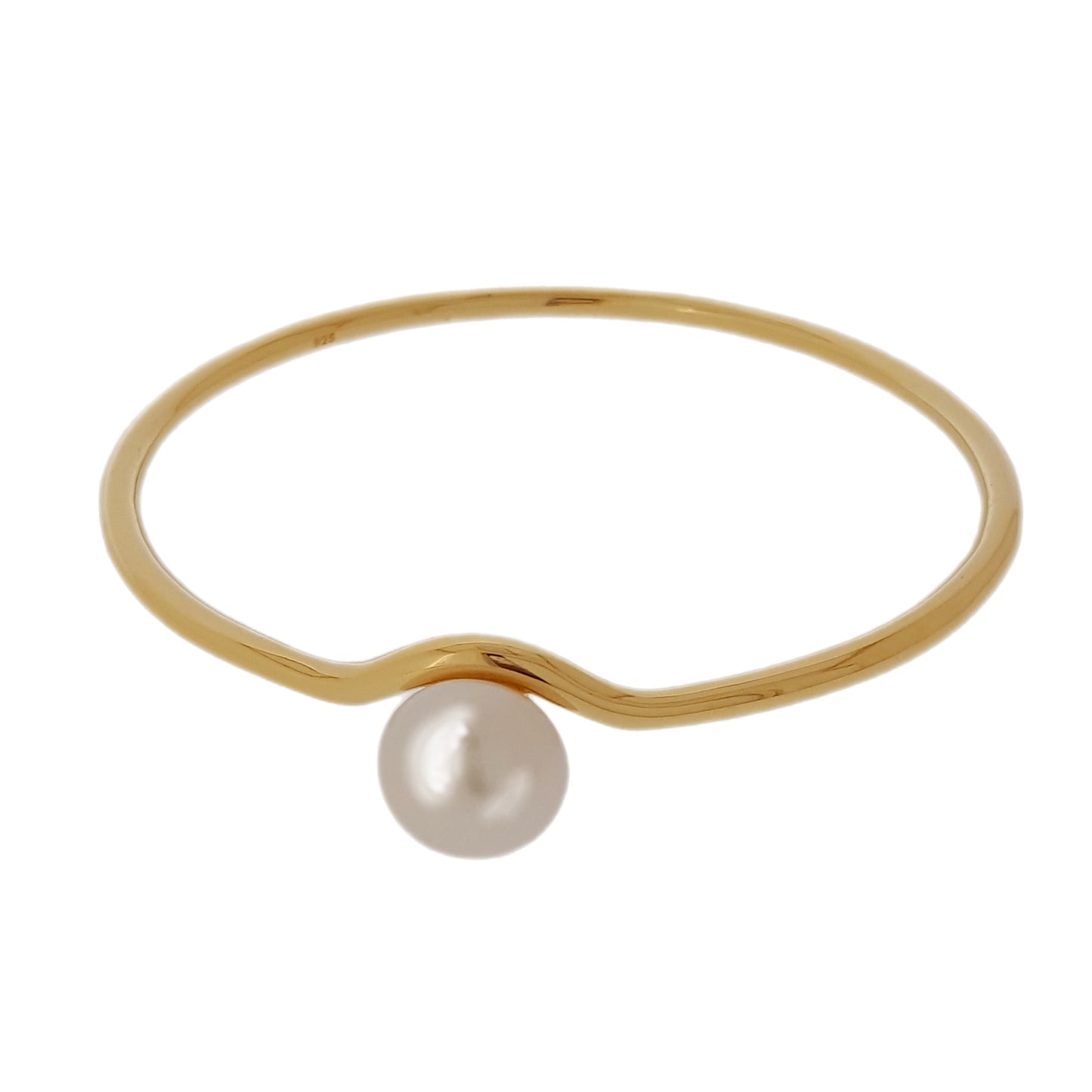 Moon Goddess Pearl Bangle Gold - The Courthouse Collection