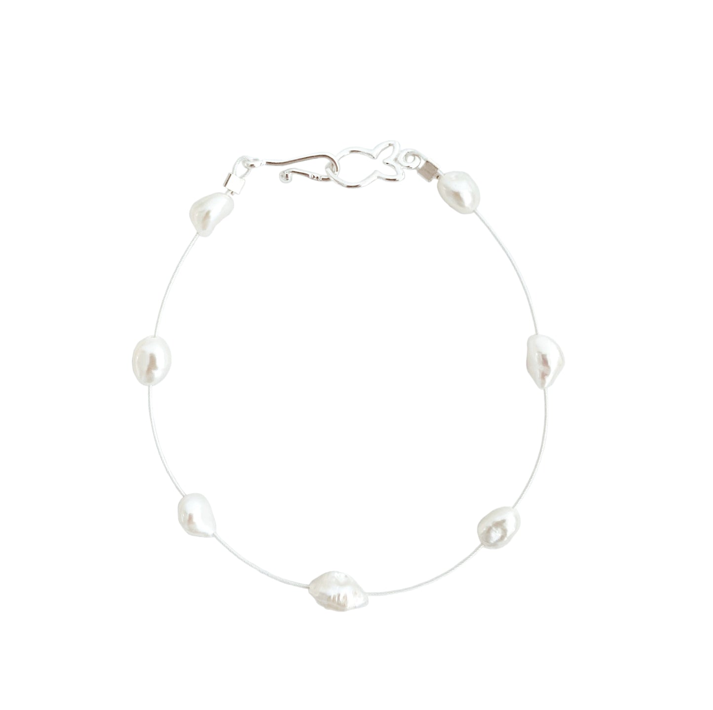 Small Pearl Bracelet "Petite Keshi Silver"