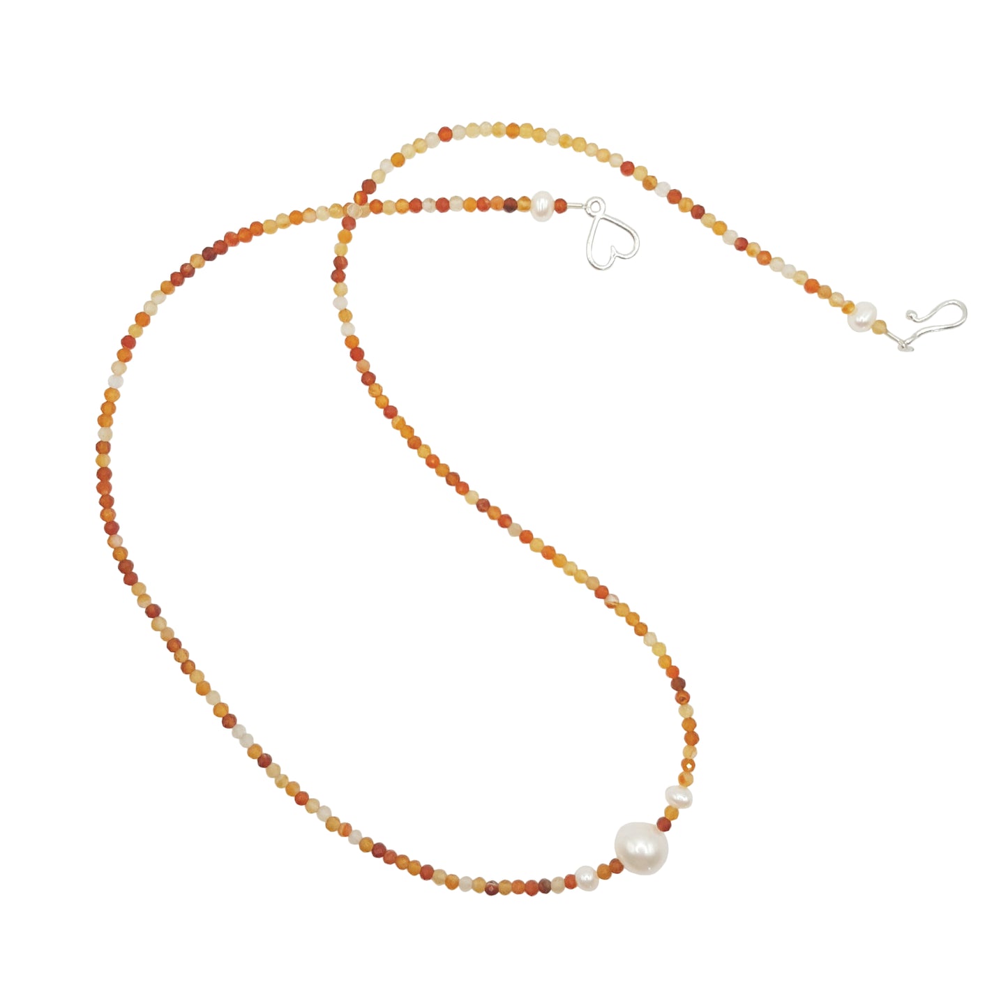 Pearl & Carnelian Necklace 'Lilly' - The Courthouse Collection