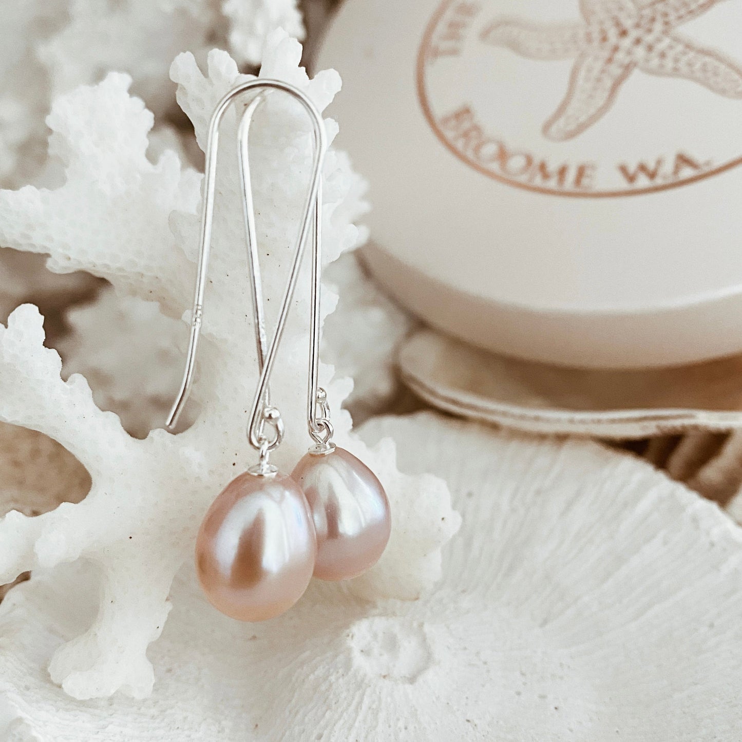Pearl Earrings Long Hook | The Courthouse Collection | Australian Designer Pearl Jewellery