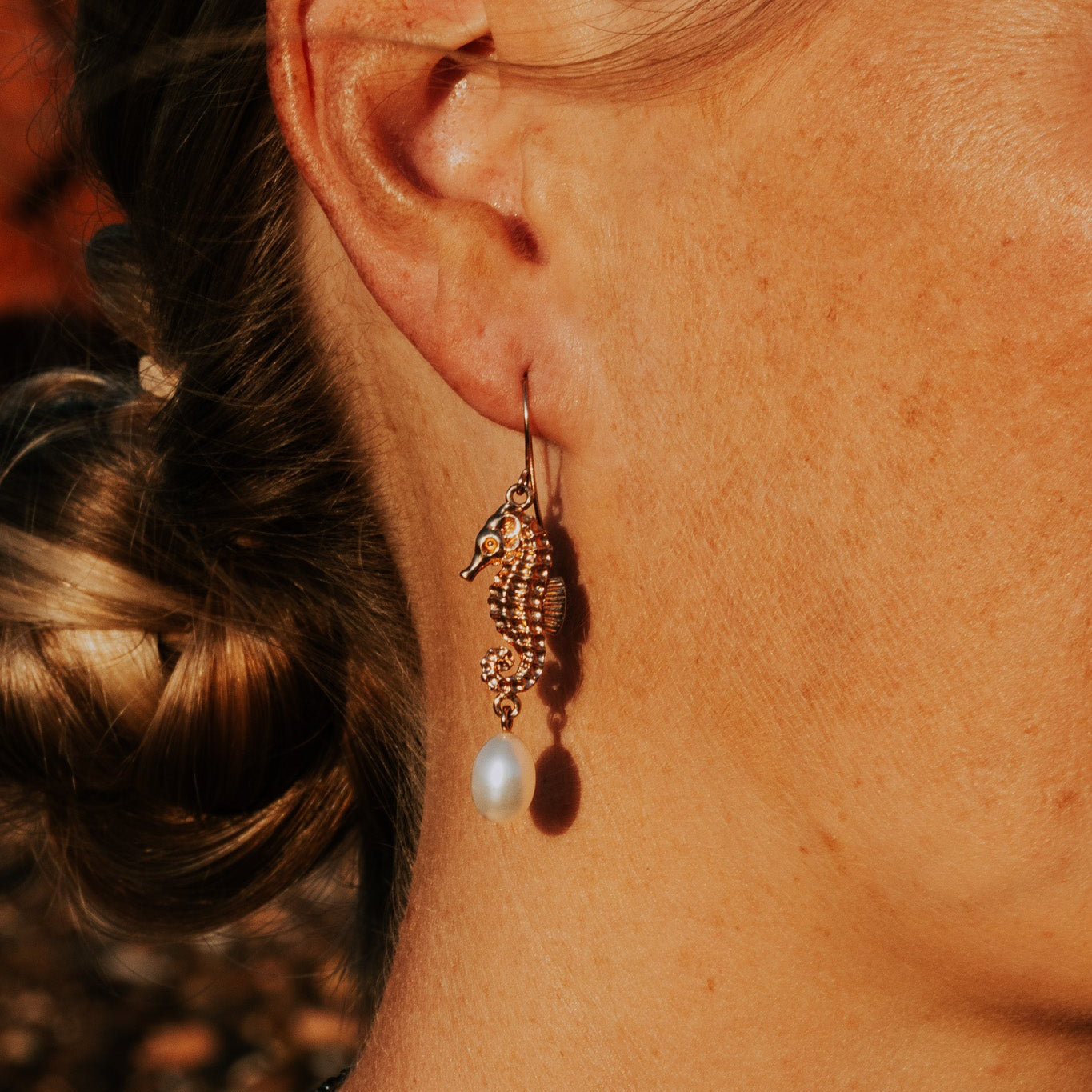 Pearl Earrings 'Seahorse' - The Courthouse Collection