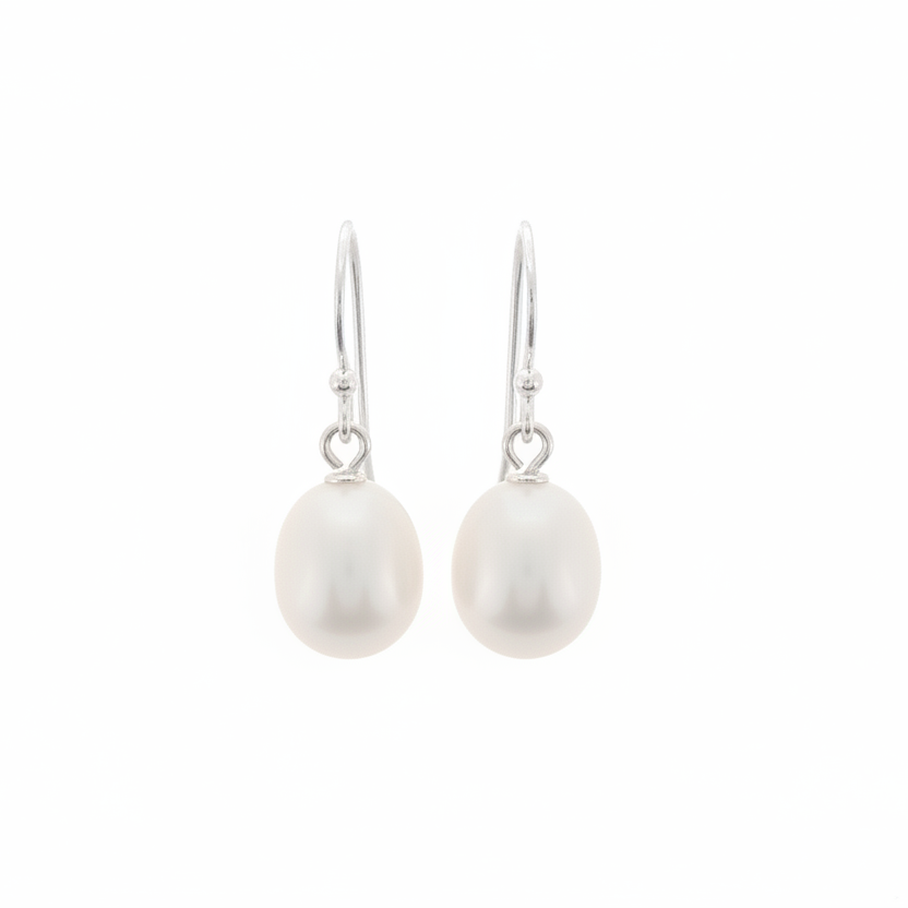 Pearl Drop Earrings “Hook White” | The Courthouse Collection | Australian Designer Pearl Jewellery