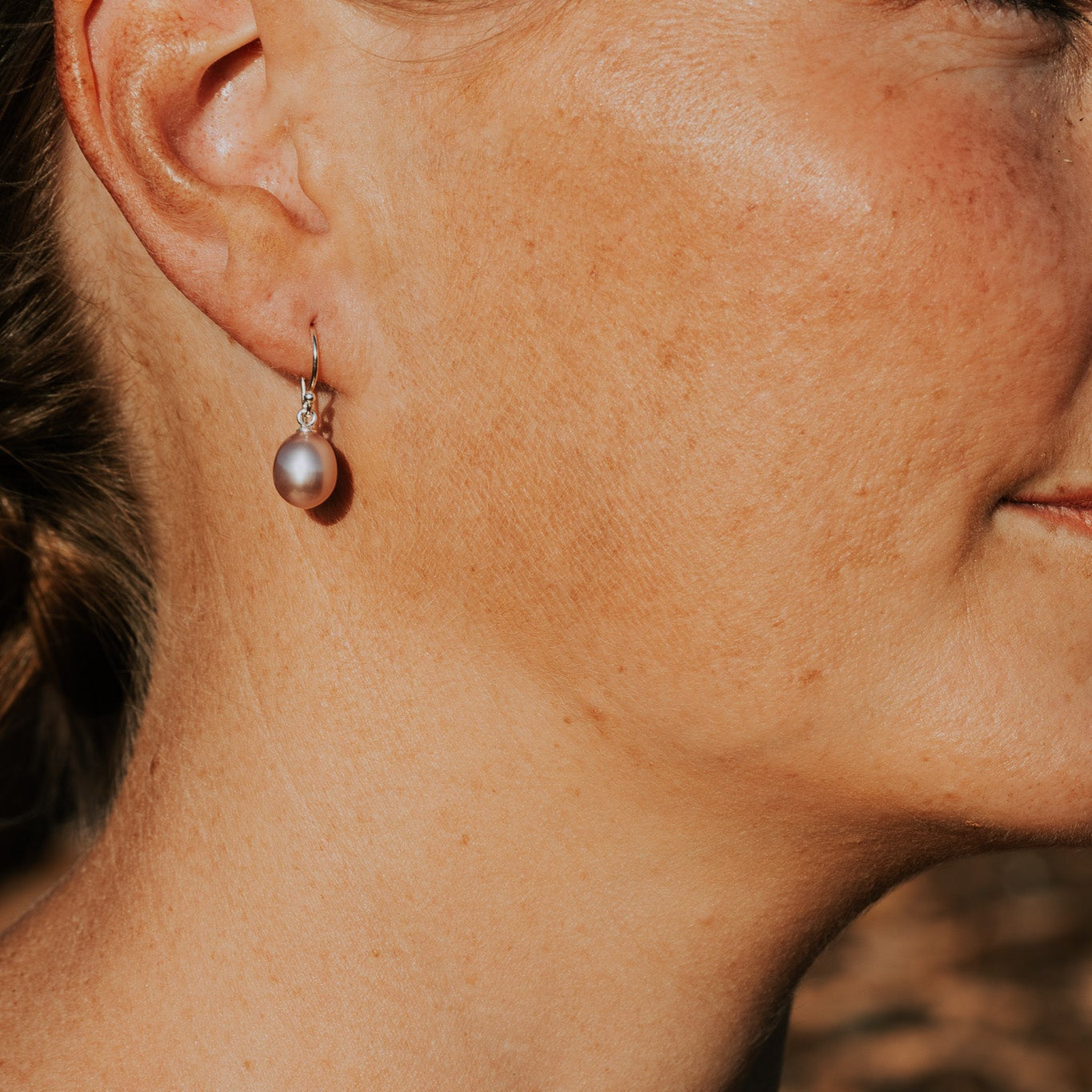 Pink Pearl Drop Earrings Hook - The Courthouse Collection