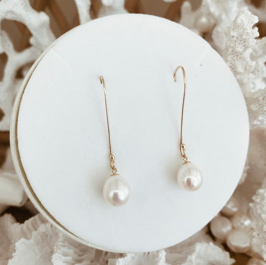 Pearl Earrings 9ct Gold Hook - The Courthouse Collection