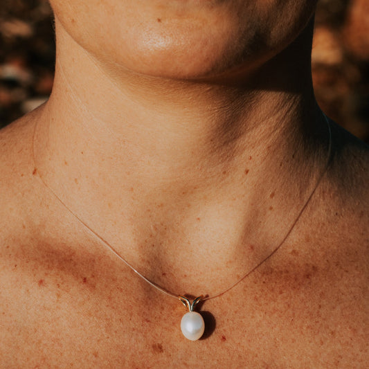 9ct Gold Pearl Pendant "Fishtail" | The Courthouse Collection | Australian Designer Pearl Jewellery