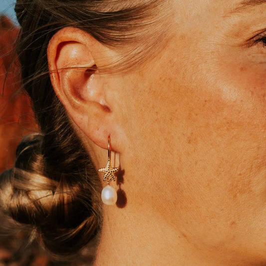 Pearl Starfish Earrings | The Courthouse Collection | Australian Designer Pearl Jewellery