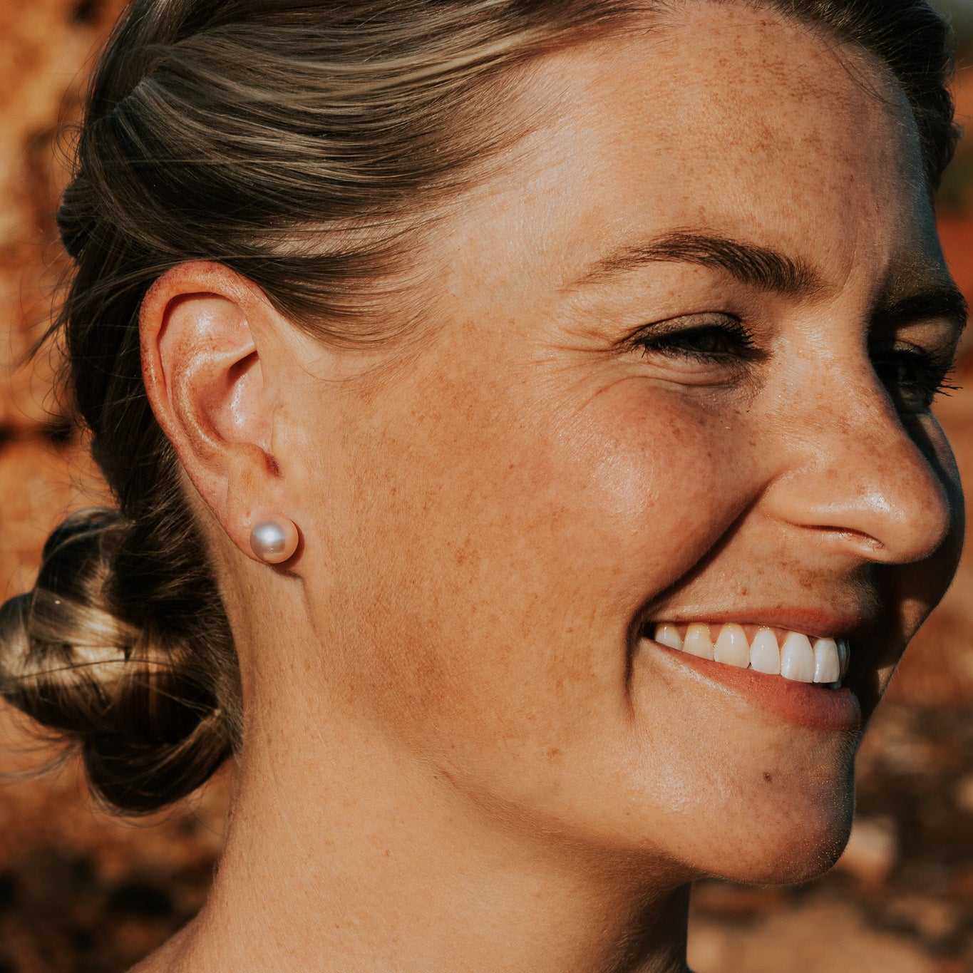 Pink Pearl Earrings-Stud - The Courthouse Collection