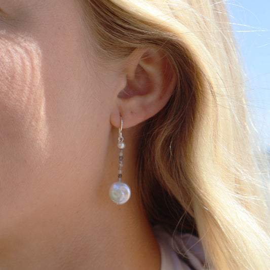 Pink Tourmaline Africa Earrings | Gemstones Earrings | The Courthouse Collection | Australian Designer Pearl Jewellery