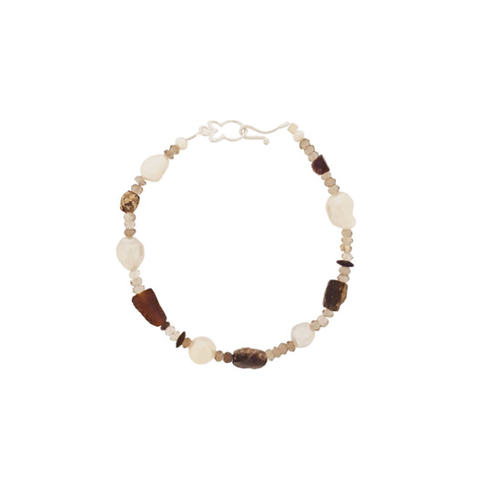 Roman Glass & Smokey Quartz Bracelet and Necklace | The Courthouse Collection | Australian Designer Pearl Jewellery