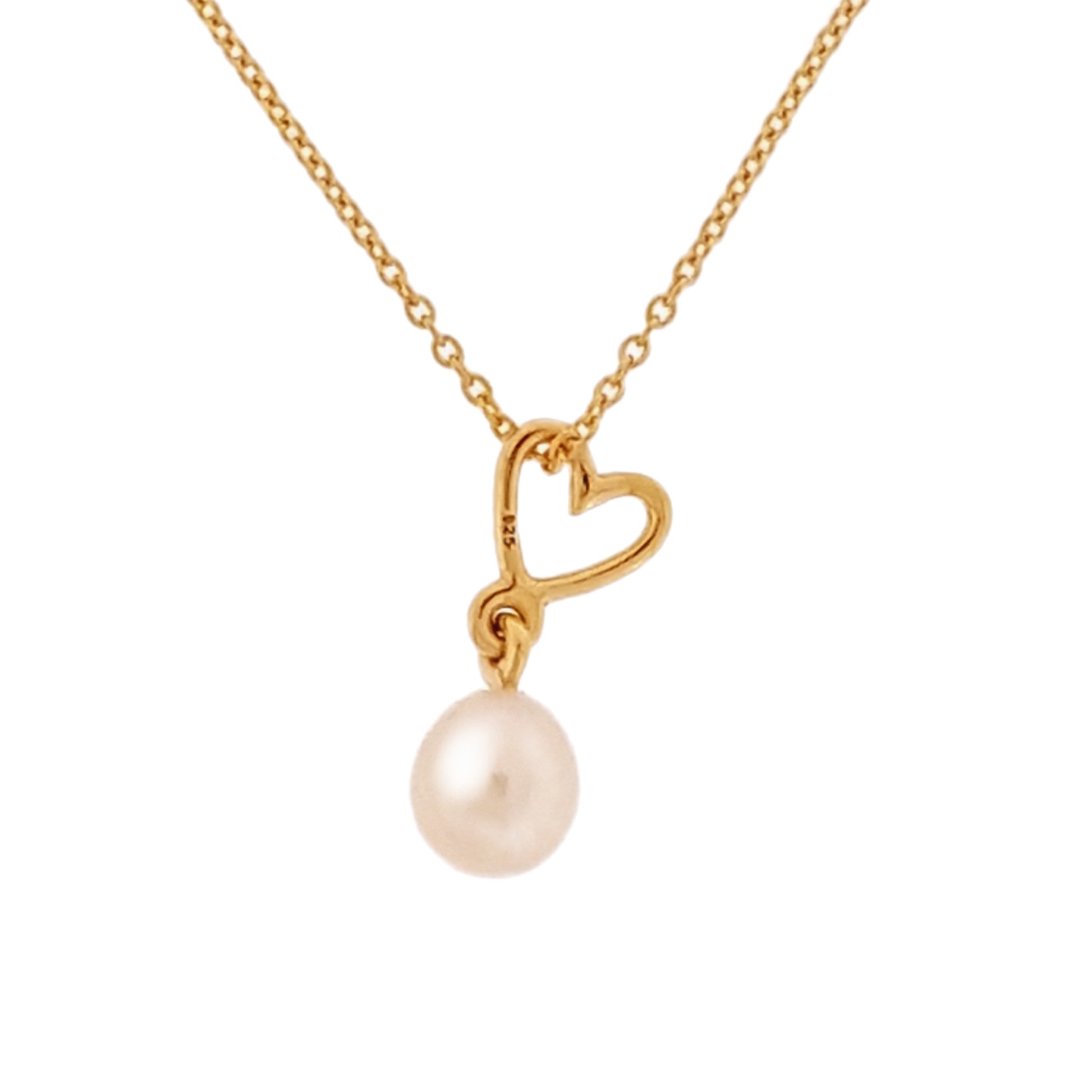 heart and pearl necklace