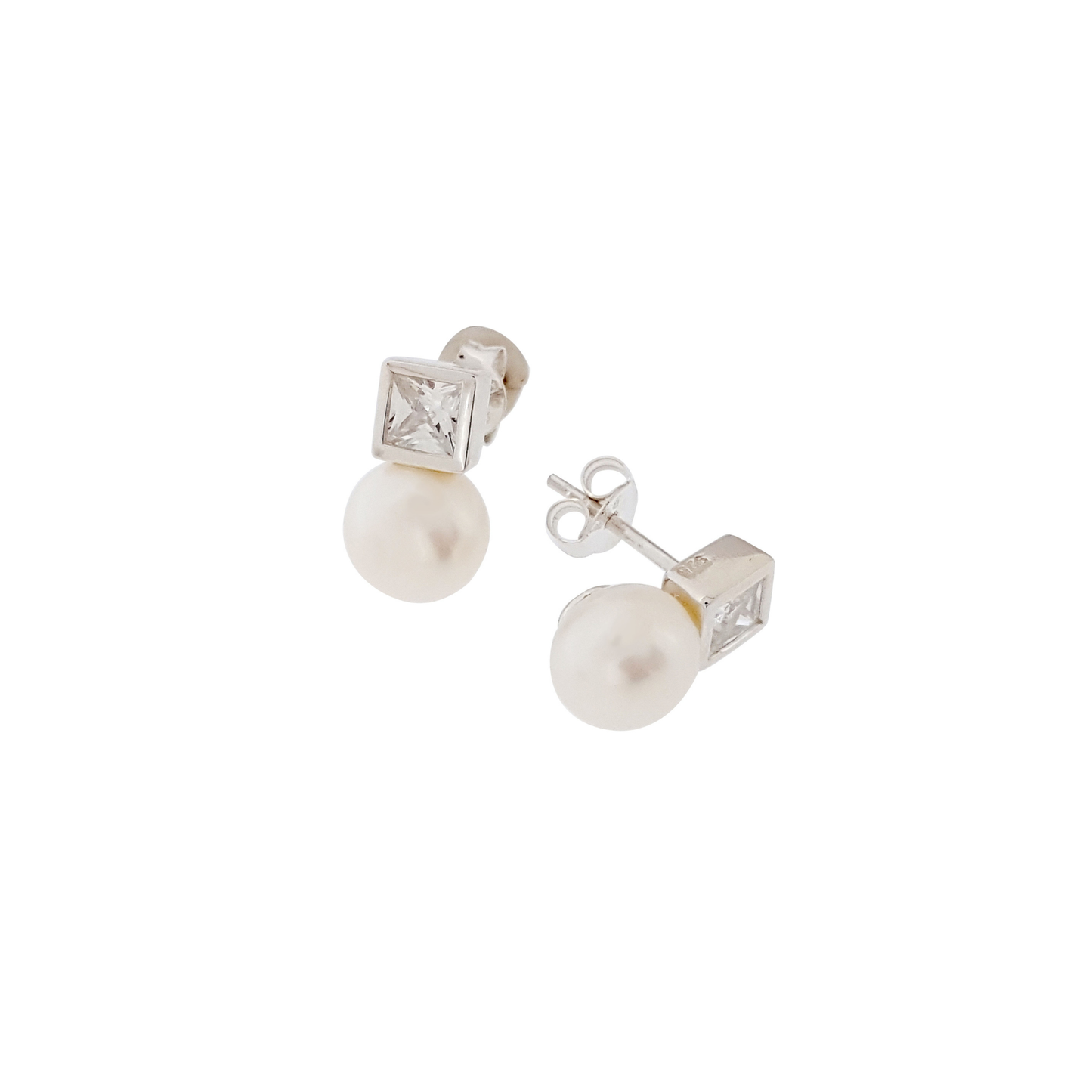 Silver Pearl Stud Earrings "Meghan" | The Courthouse Collection | Australian Designer Pearl Jewellery