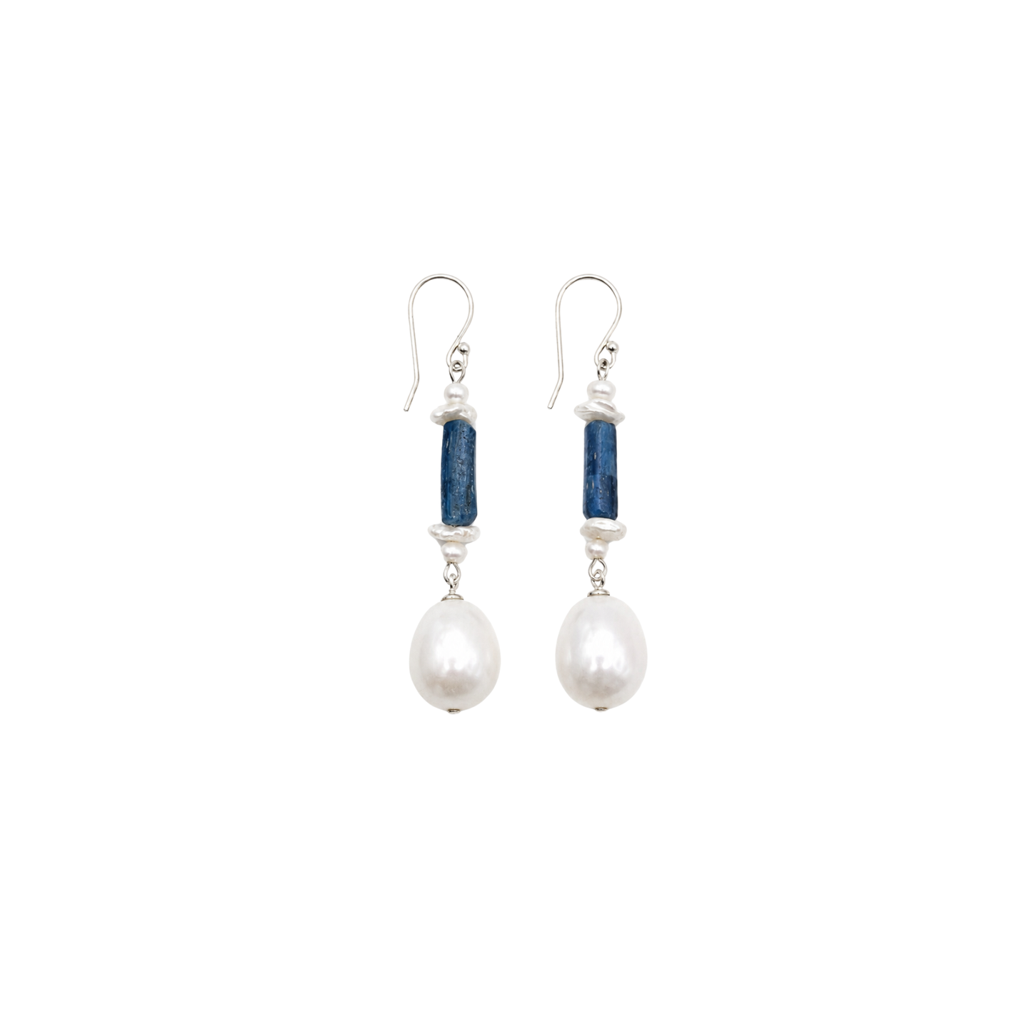 Roman Goddess Pearl Earrings Silver