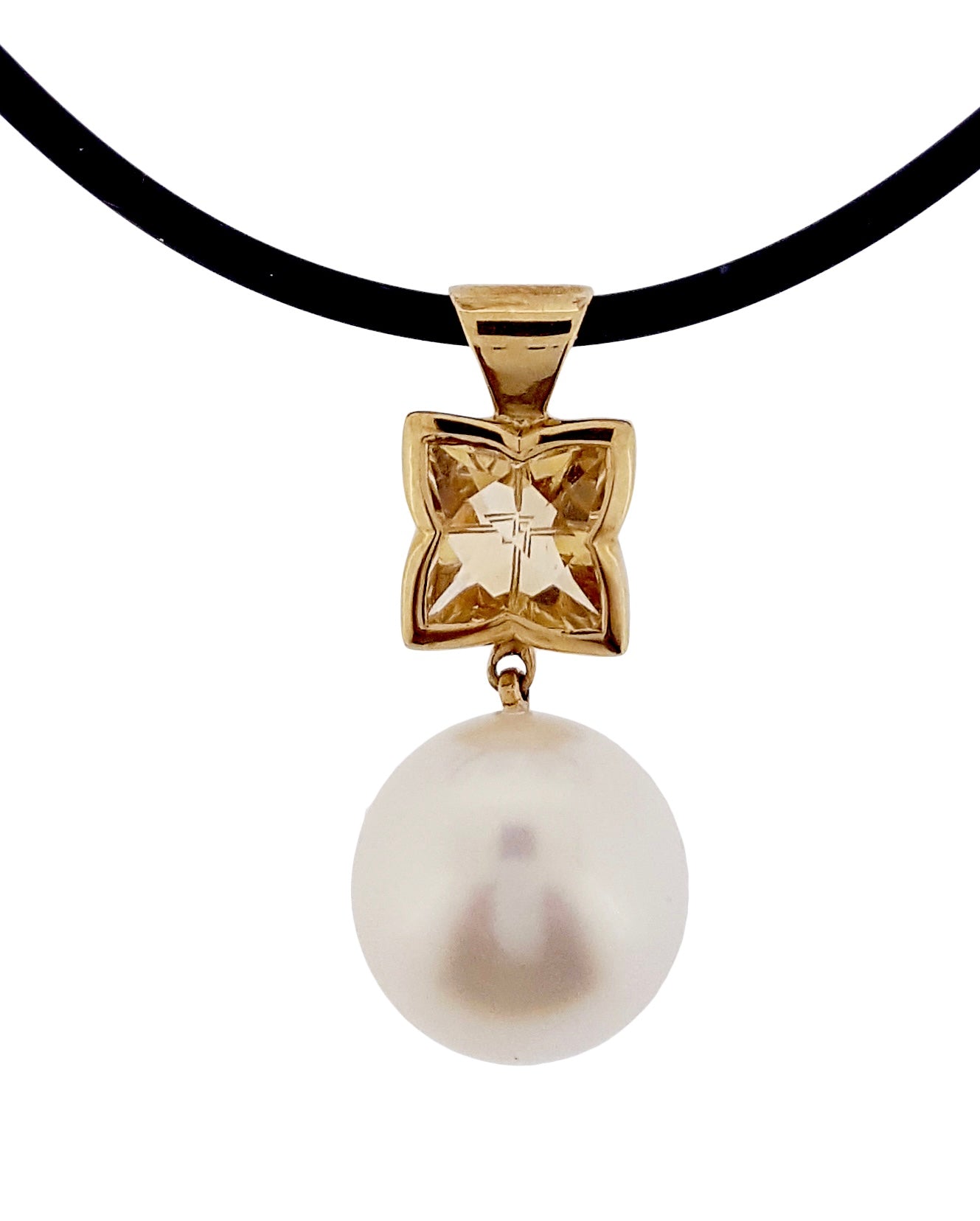 Citrine South Sea Pendant - The Courthouse Collection
