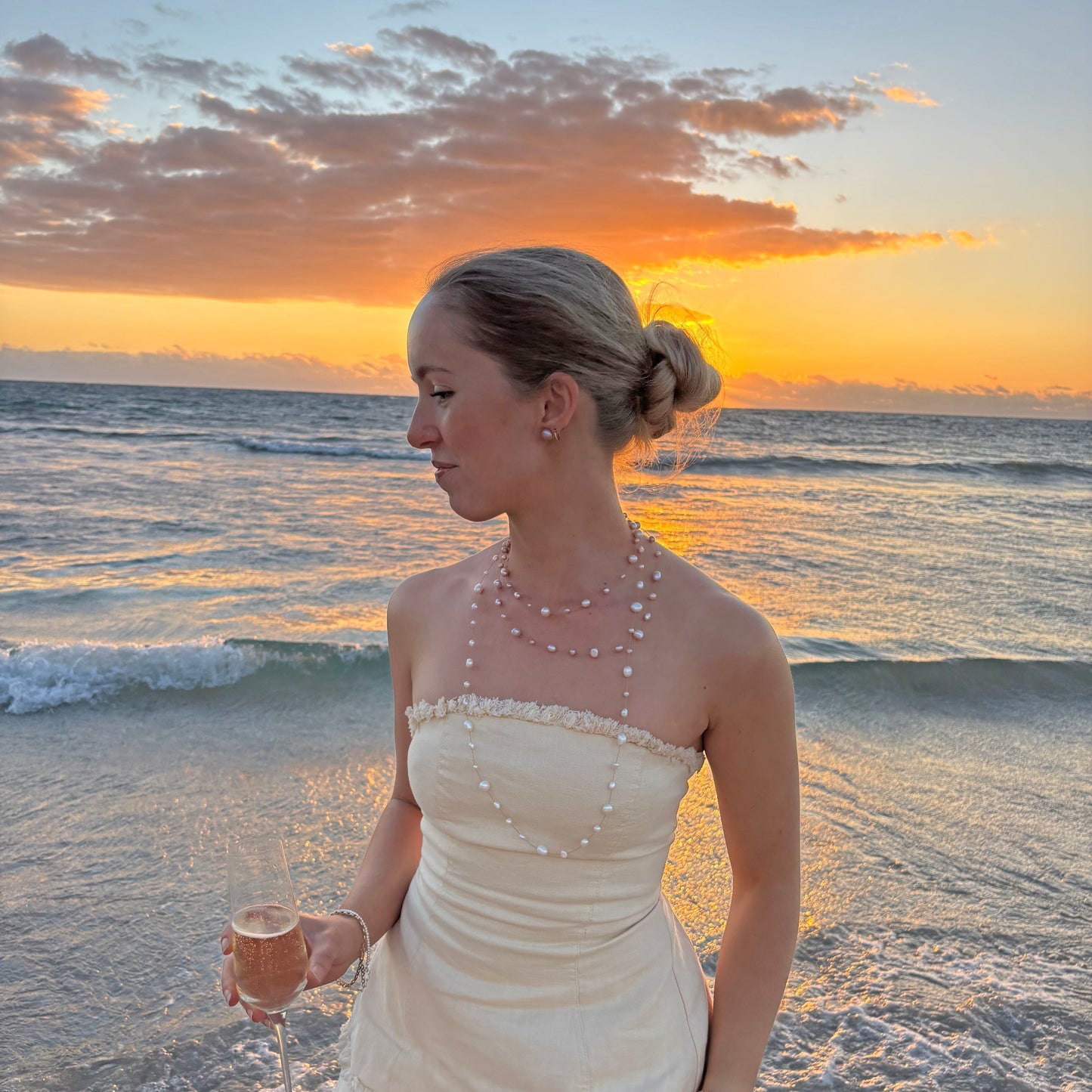 Necklace ‘Hailey Special’ Gold -White pearls | The Courthouse Collection | Australian Designer Pearl Jewellery