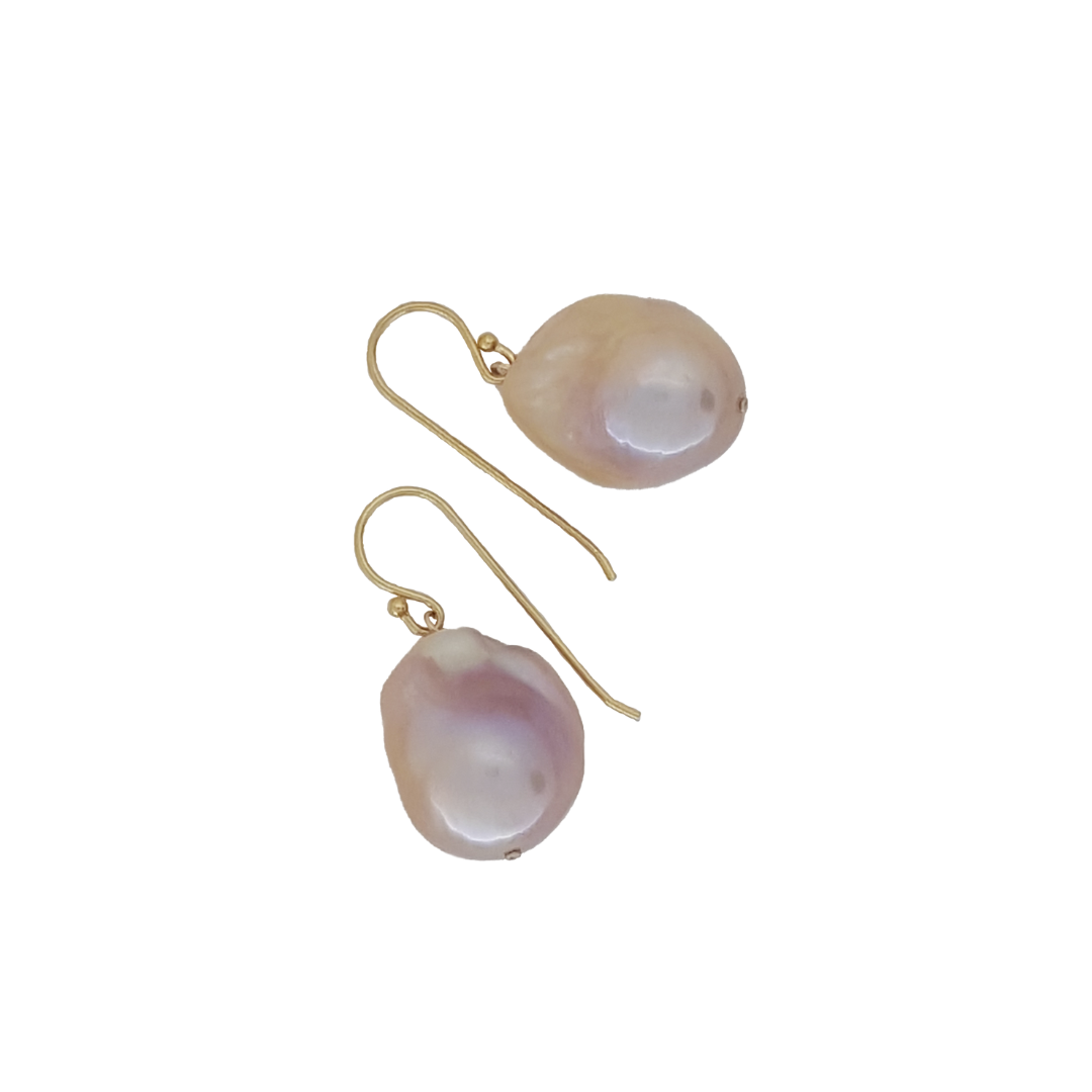 Pink Blush Baroque Hook Earrings