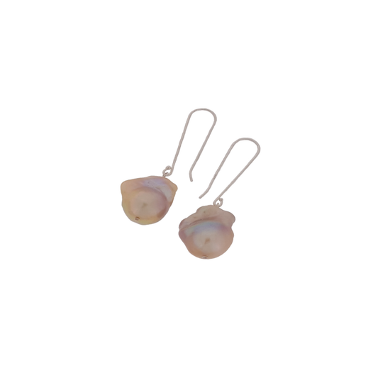 Pink Blush Baroque Pearl Hook Earrings | The Courthouse Collection | Australian Designer Pearl Jewellery