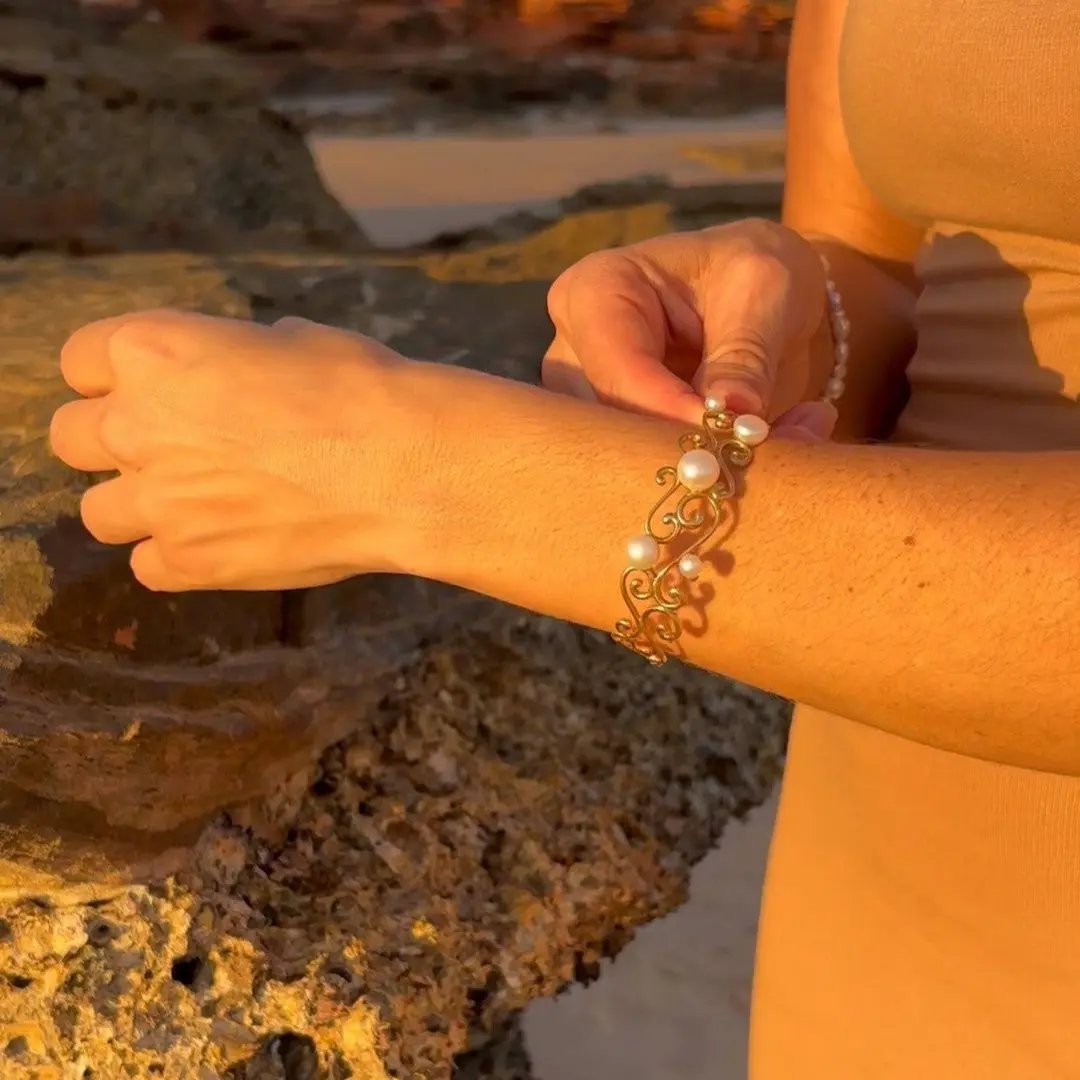 Pearl and Gold Bangles "Renaissance" - The Courthouse Collection