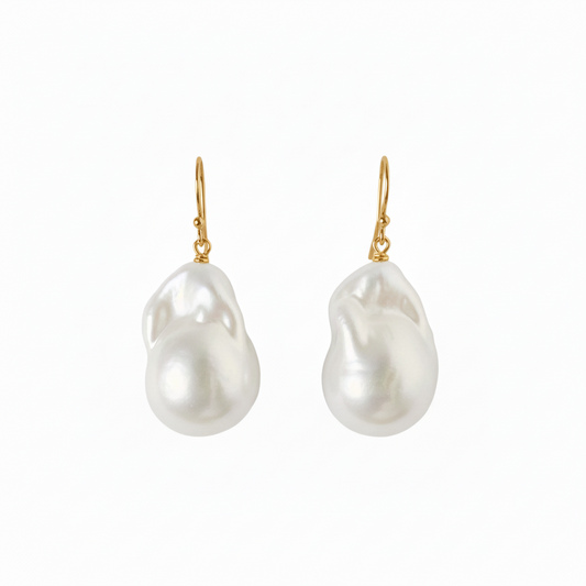 Silver Baroque Pearl Earrings | The Courthouse Collection | Australian Designer Pearl Jewellery