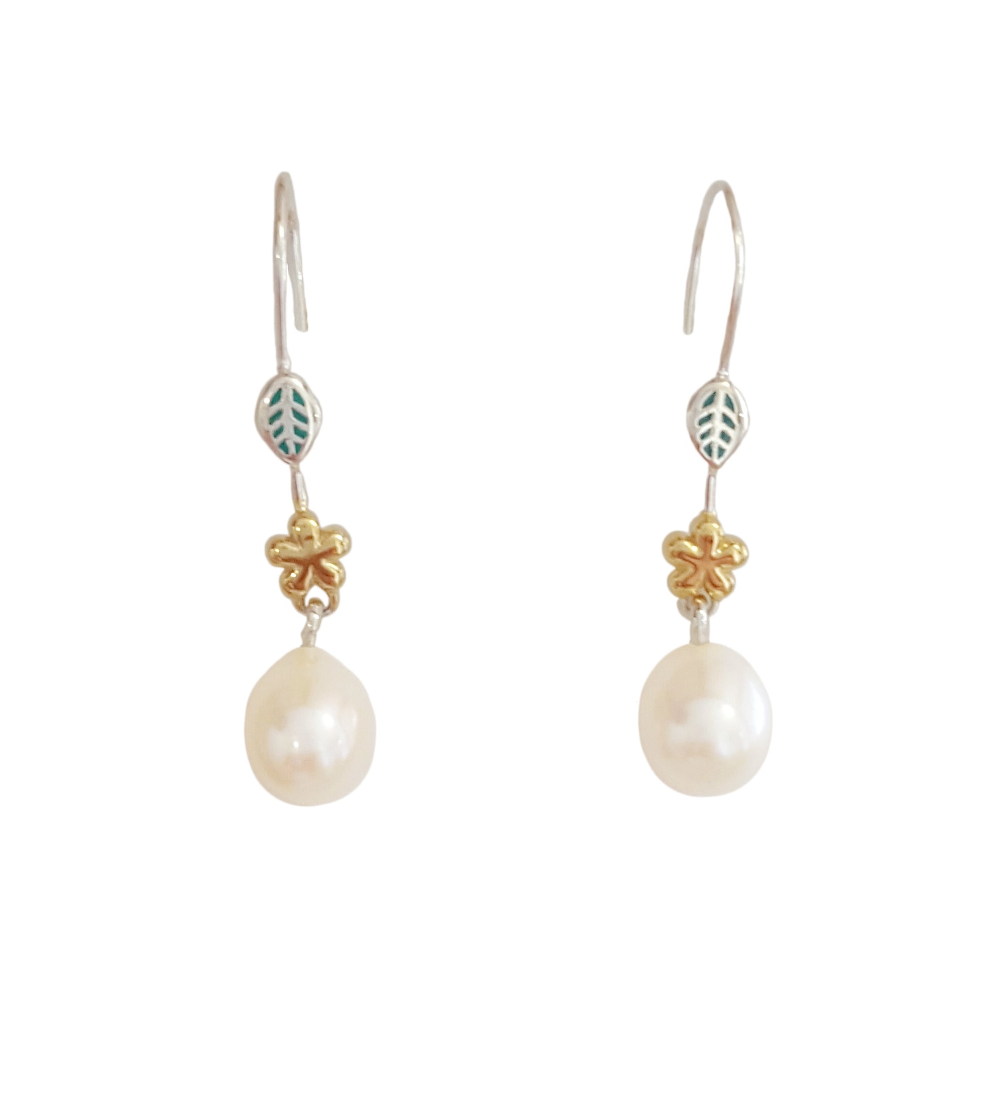 Sterling Silver Pearl Earrings "Spring" - The Courthouse Collection