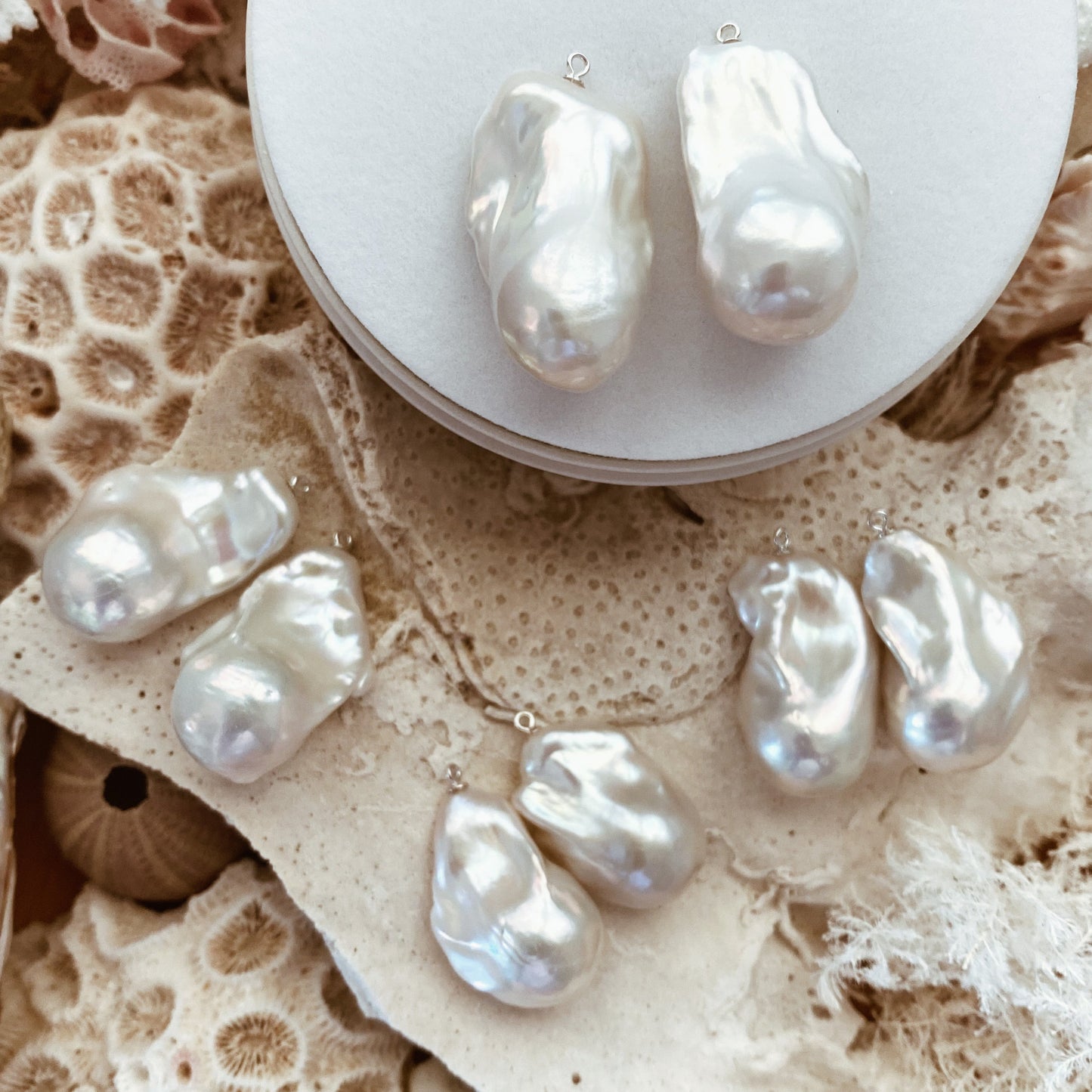 Pearl Earrings 'Baroque' White | The Courthouse Collection | Australian Designer Pearl Jewellery