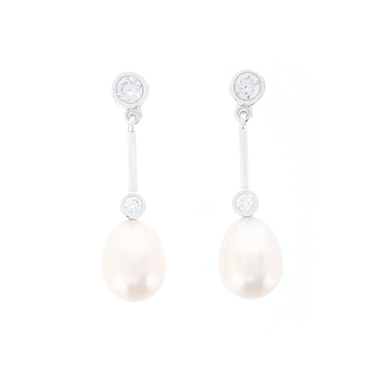 Pearl Earrings 'After 8' - The Courthouse Collection