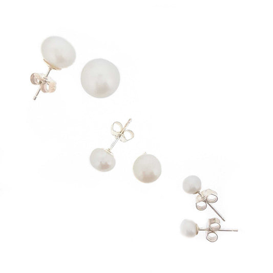 Pearl Stud Earrings White - The Courthouse Collection