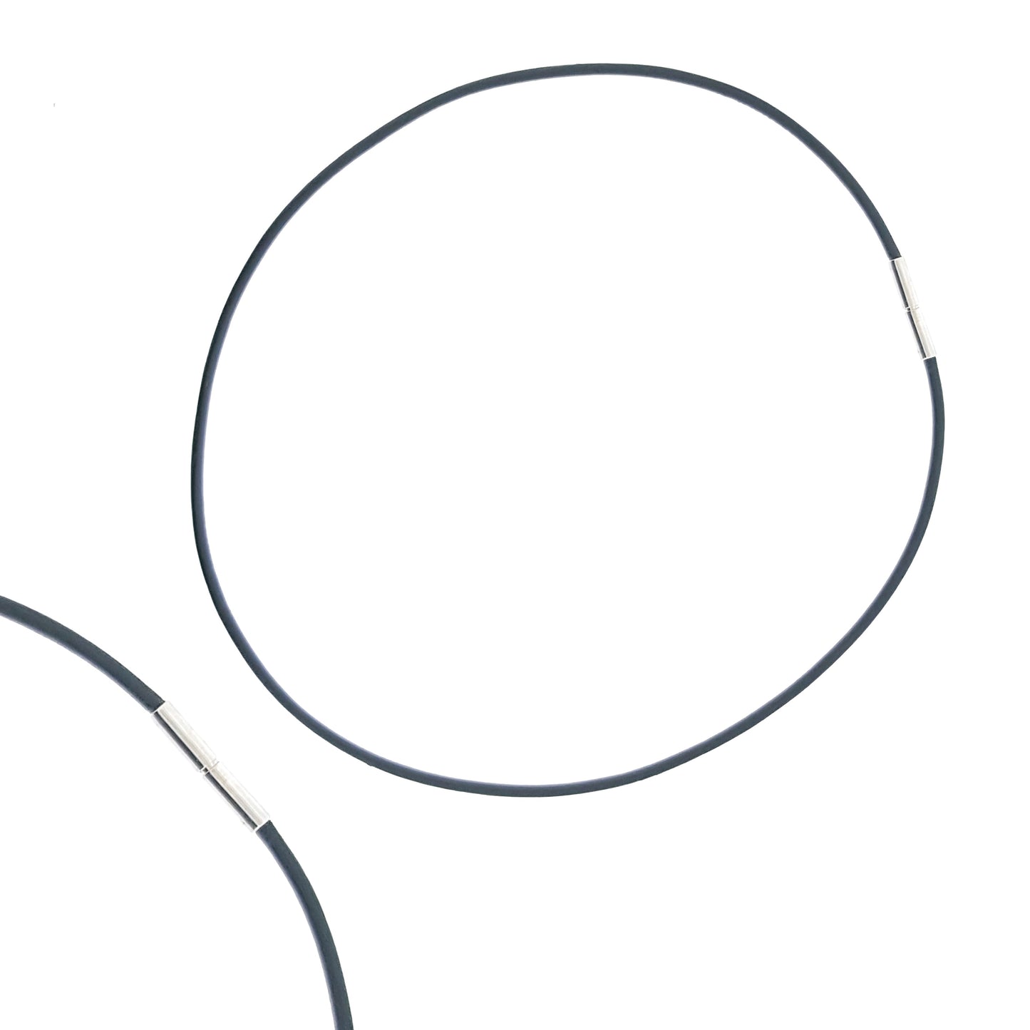 Neoprene Neckband - Black Silver Clasp - The Courthouse Collection