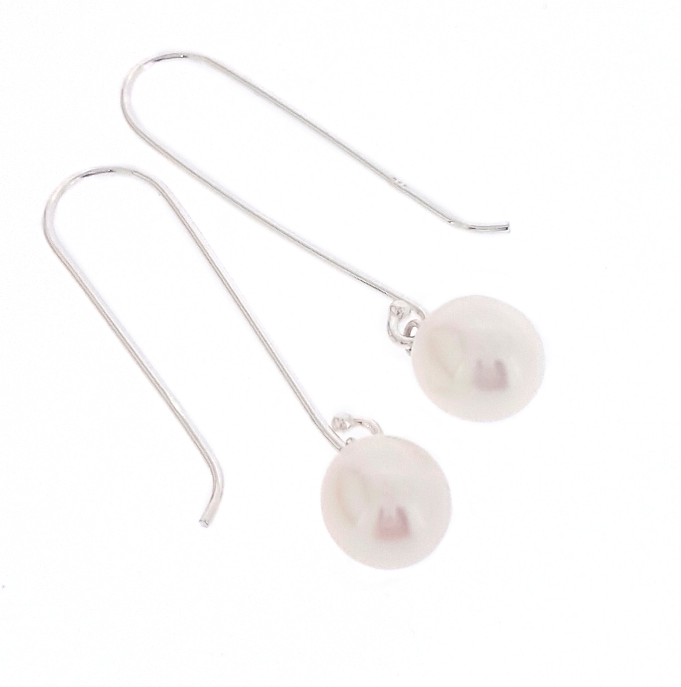 Trinckle Silver Pearl Drop Earrings, Long Pearl Earrings For Women Silver Dangle Earrings Boho White Tassel Dangling Bridal Statement Earrings As Wedding Bride Pearl Tassel Earring P 141803670