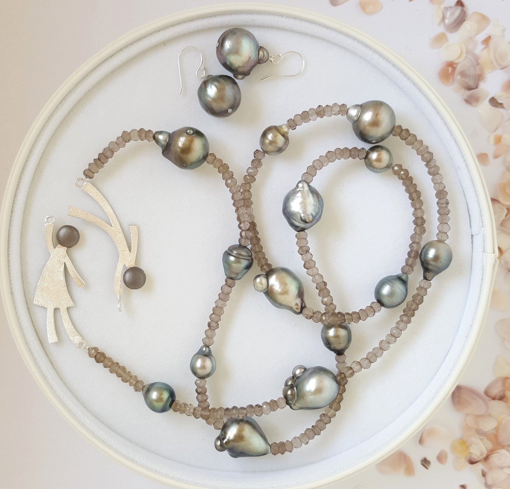Ruby & Oliver Necklace 'Smoky Quartz' Baroque strand Broome- The Courthouse Collection