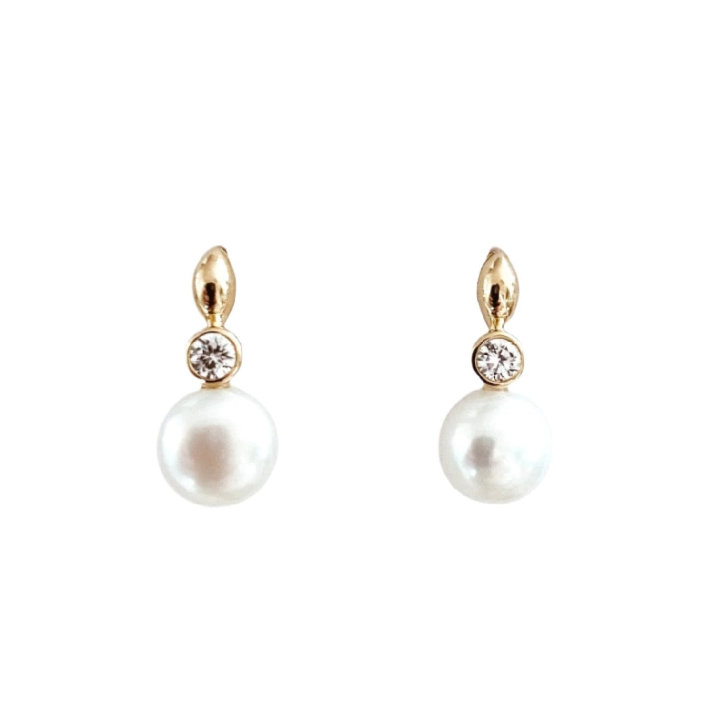 Pearl Earrings 'Sparkling Leaf' - The Courthouse Collection