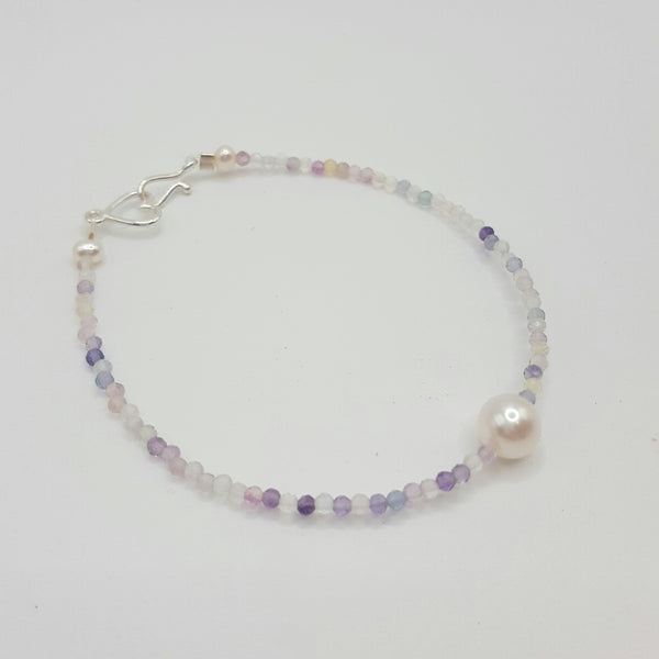 Pearl & Flourite Crystal Bracelet 'Brigitte' | The Courthouse Collection