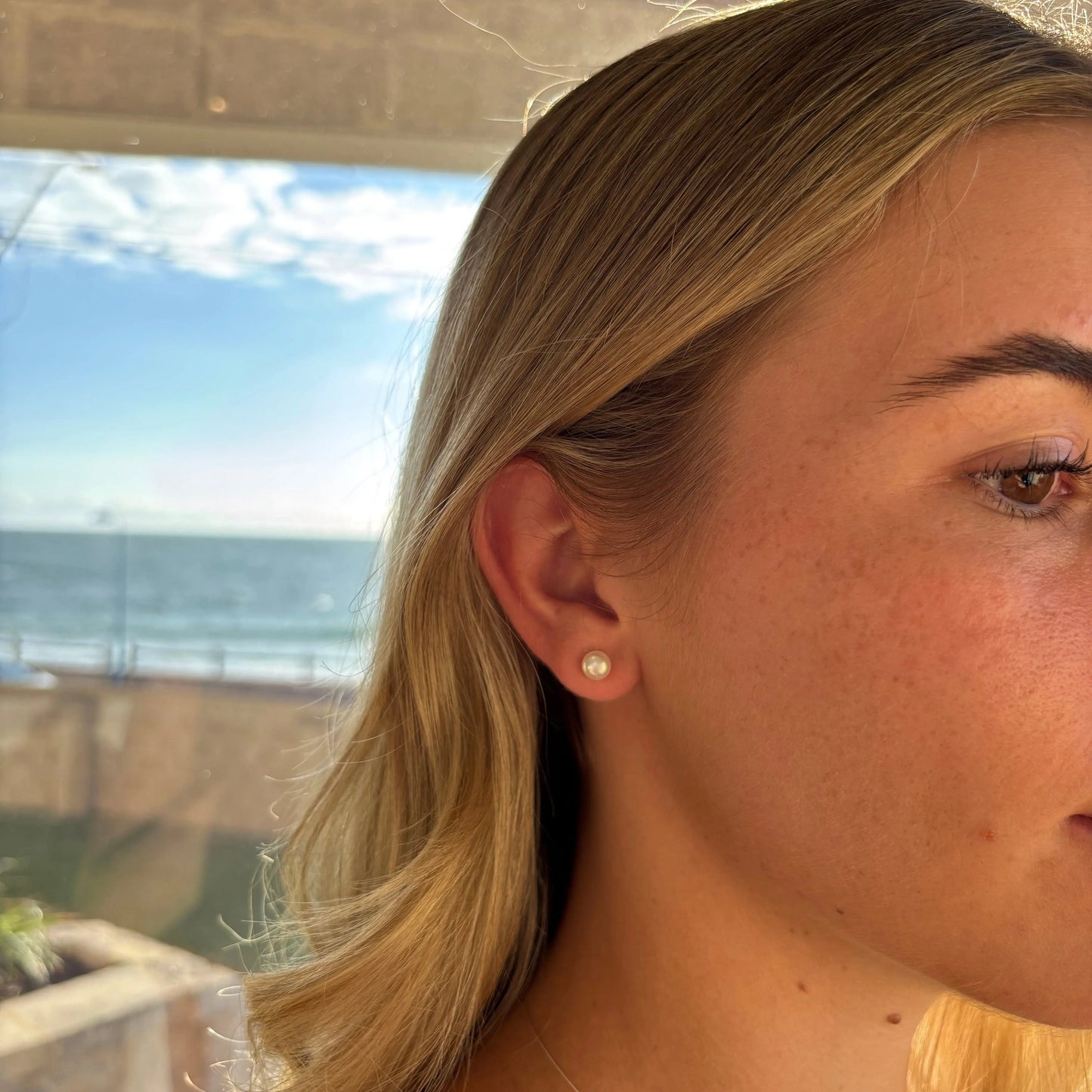 Pearl Earrings Studs White | The Courthouse Collection  | Australian Designer Pearl Jewellery