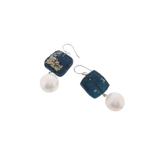 Ancient Glass South Sea Pearls Earrings | The Courthouse Collection | Australian Designer Pearl Jewellery