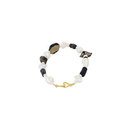 Diana's Roman Moon Bracelet | Ancient Roman Glass Bracelet | Australian Designer Pearl Jewellery