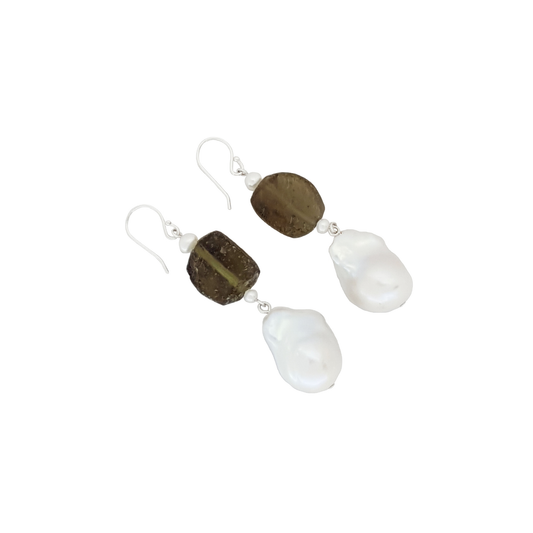Empress Juno Earrings | Ancient Roman Glass Earrings | Australian Designer Pearl Jewellery