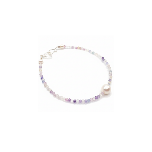Pearl & Crystal Bracelet 'Brigitte' Fluorite | The Courthouse Collection | Australian Design Pearl Jewellery