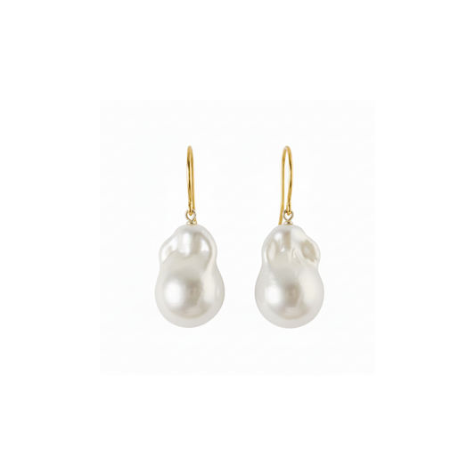 Pearl Earrings 'Baroque' White | The Courthouse Collection | Australian Designer Pearl Jewellery