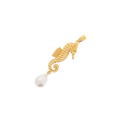 Gold Seahorse Pendant | The Courthouse Collection | Australian Designer Pearl Jewellery