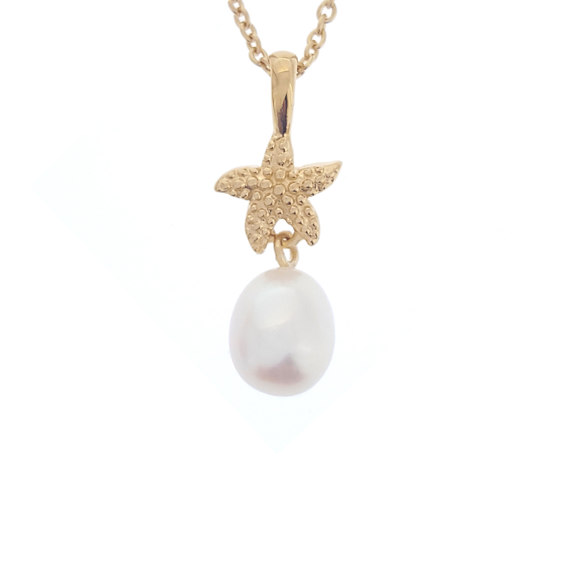 Pearl Pendant 'Starfish Gold' White | The Courthouse Collection | Australian Designer Pearl Jewellery