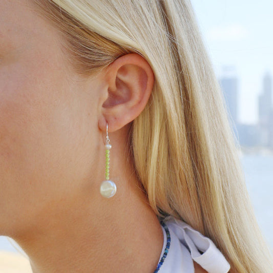 Green Garnet Madagascar Earrings | Gemstones Earrings | The Courthouse Collection | Australian Designer Pearl Jewellery