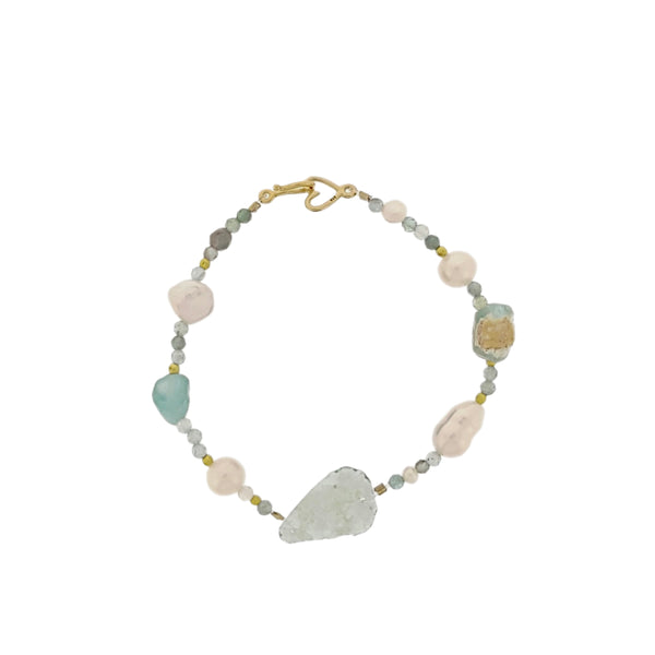 Ancient Goddess Pearl Bracelet Roman Glass| The Courthouse Collection