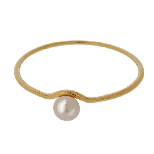Moon Goddess Pearl Bangle Gold - The Courthouse Collection